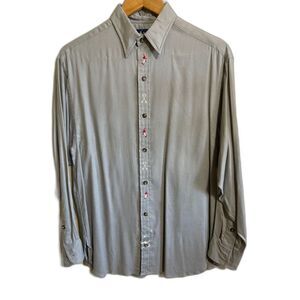 Ralph Lauren vintage deadstock button up embroidered skier winter sz 6 grey